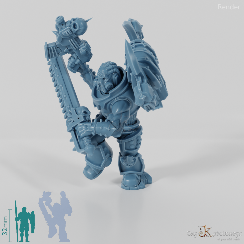 Void Blessed Soldiers - Savage Gladiator with chainsword and pistol 02