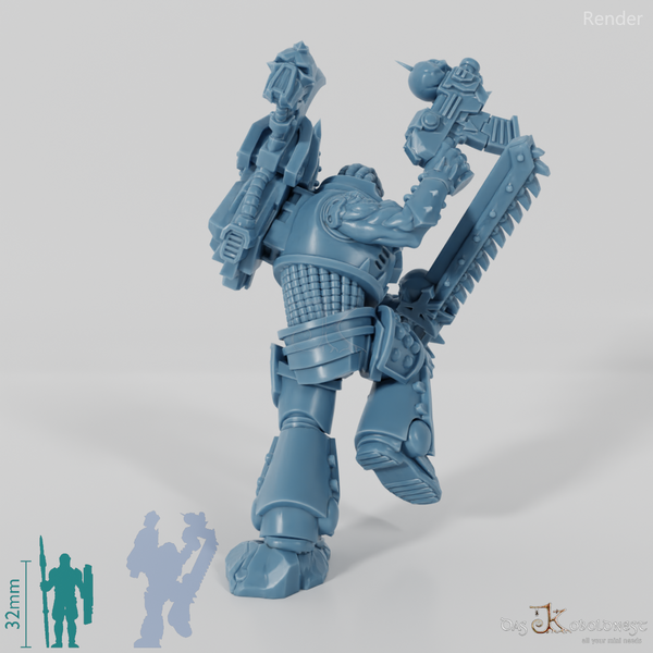 Void Blessed Soldiers - Savage Gladiator with chainsword and pistol 02