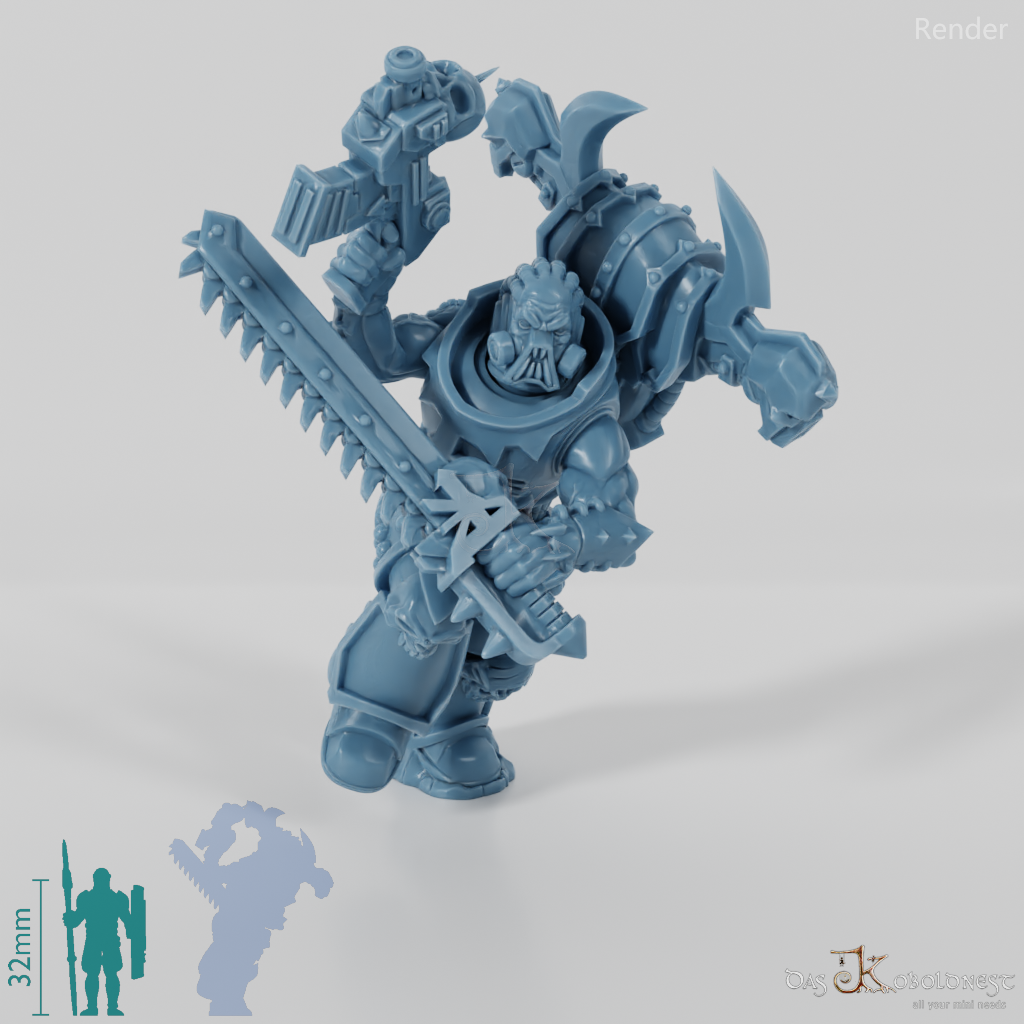 Void Blessed Soldiers - Savage Gladiator with chainsword and pistol 02