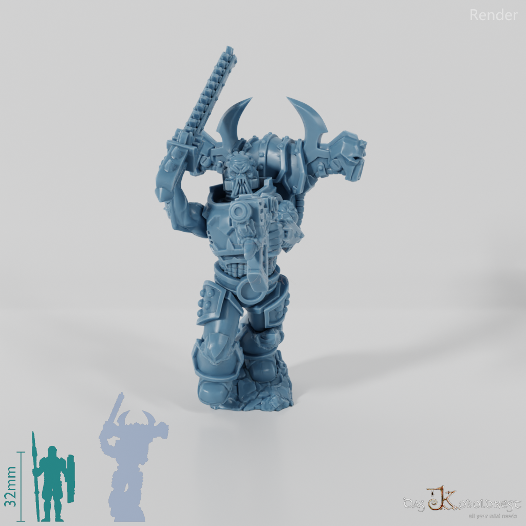 Void Blessed Soldiers - Savage Gladiator with chainsword and pistol 03