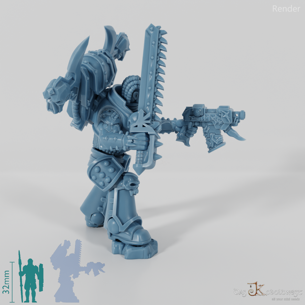 Void Blessed Soldiers - Savage Gladiator with chainsword and pistol 04