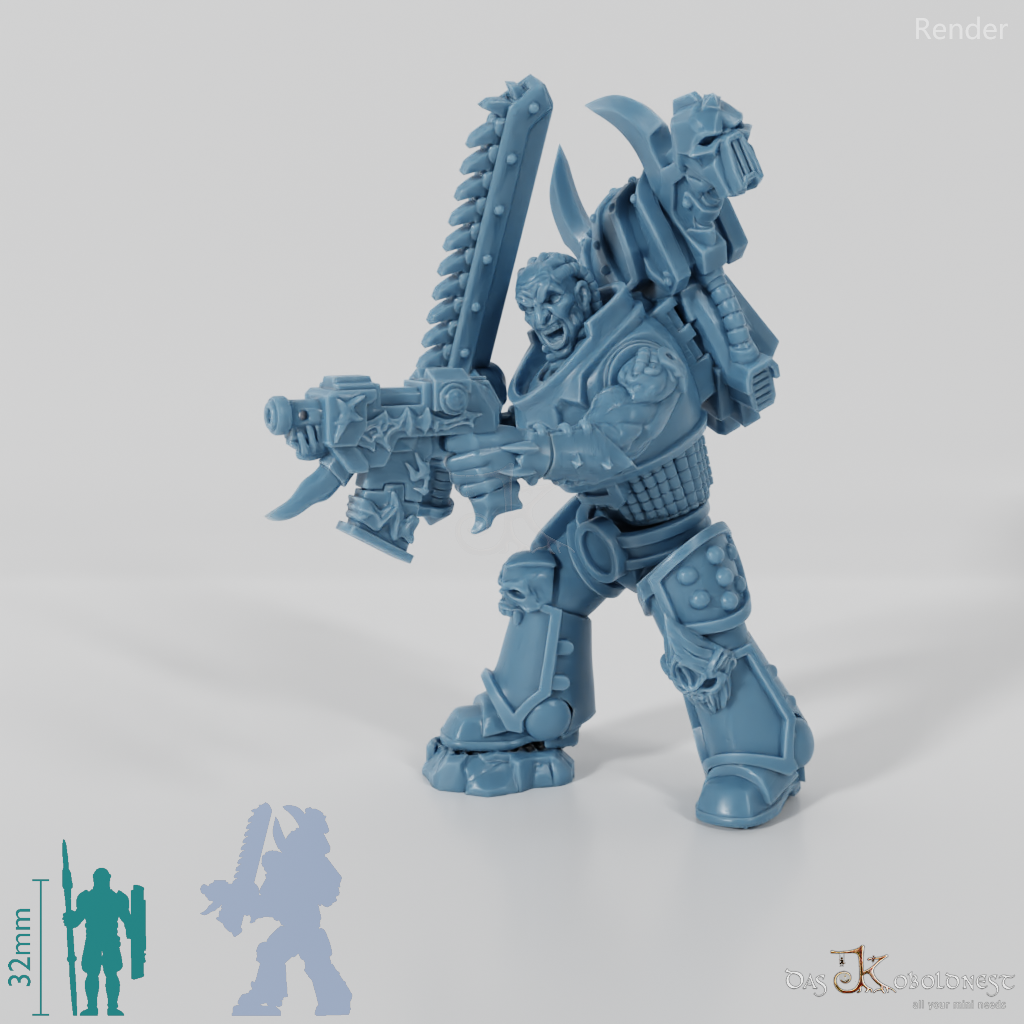 Void Blessed Soldiers - Savage Gladiator with chainsword and pistol 04