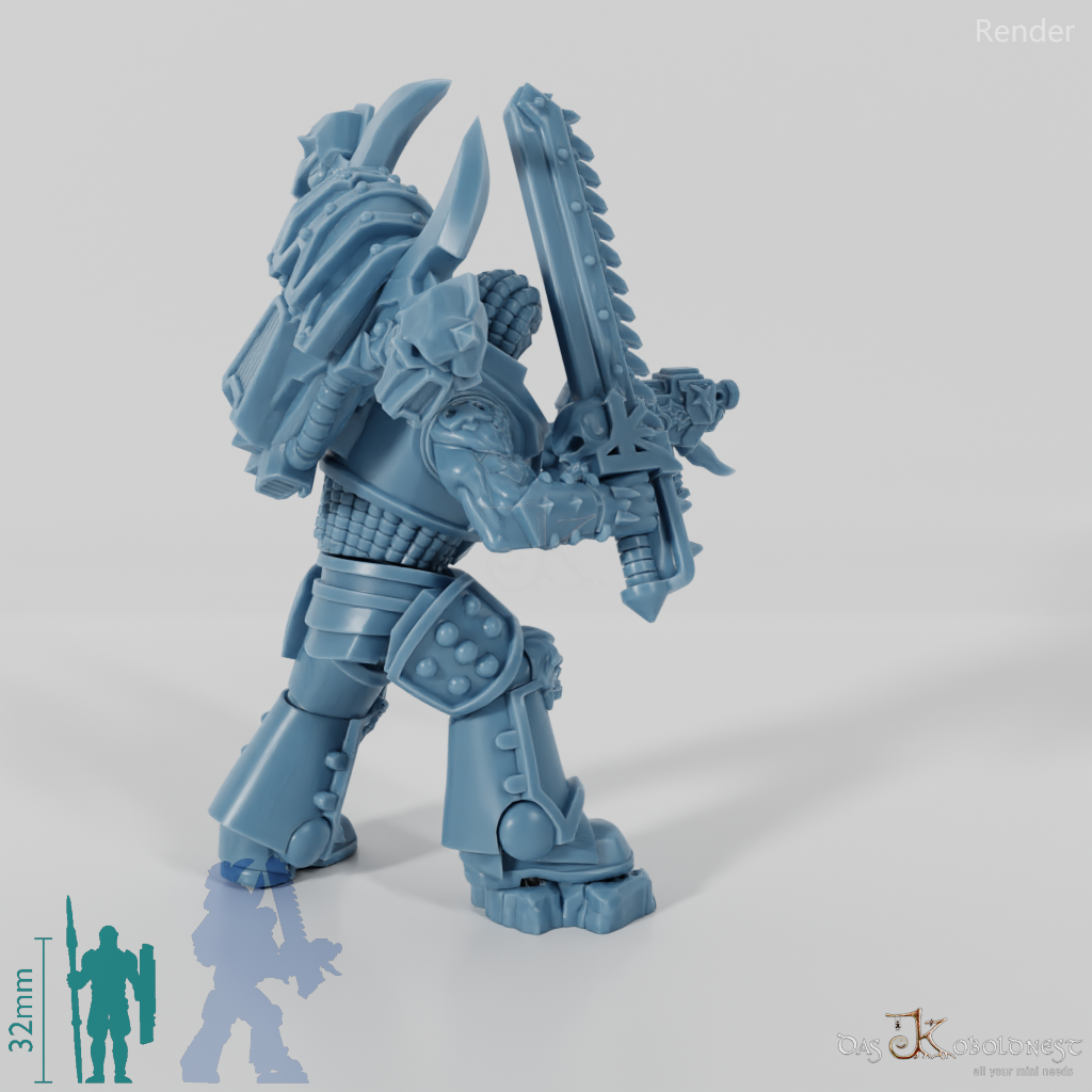 Void Blessed Soldiers - Savage Gladiator with chainsword and pistol 04