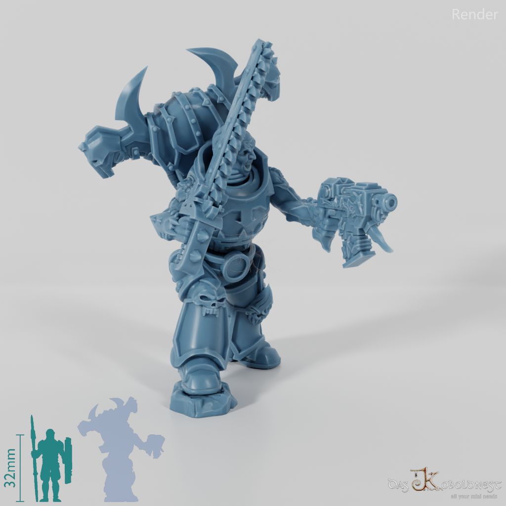 Void Blessed Soldiers - Savage Gladiator with chainsword and pistol 04