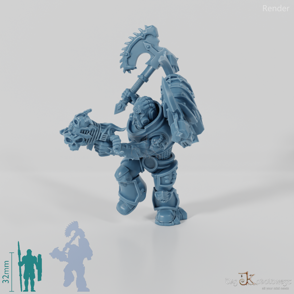 Void Blessed Soldiers - Savage Gladiator with chain ax and plasma pistol 02