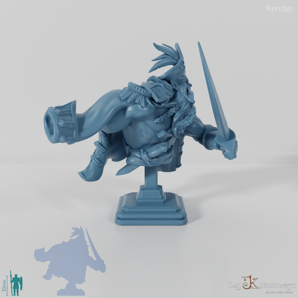 Bust - Roar, scarred orc pirate