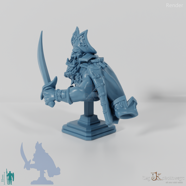 Bust - Roar, scarred orc pirate