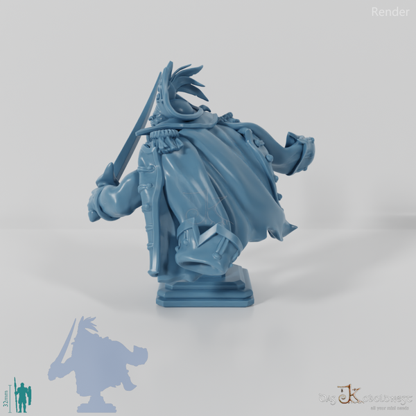 Bust - Roar, scarred orc pirate