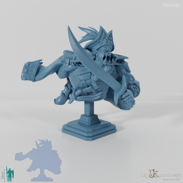 Bust - Roar, scarred orc pirate