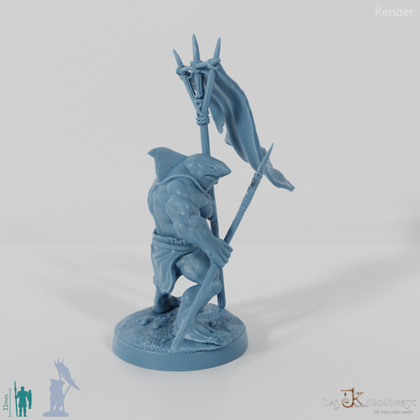 Sharkfolk Spearmen - Standard Bearer