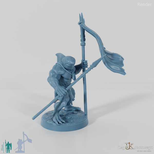 Sharkfolk Spearmen - Standard Bearer