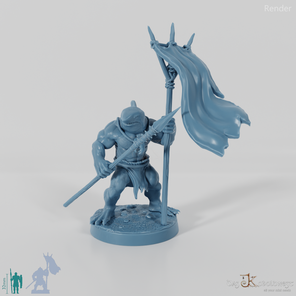 Sharkfolk Spearmen - Standard Bearer