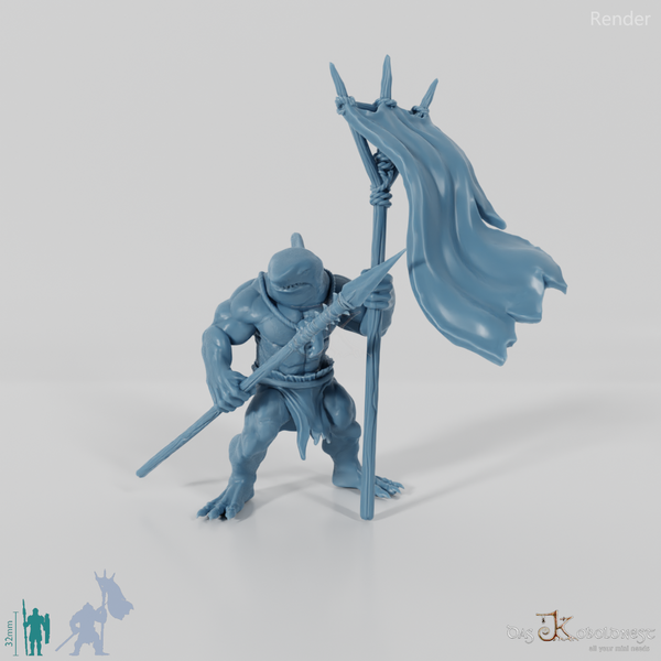 Sharkfolk Spearmen - Standard Bearer
