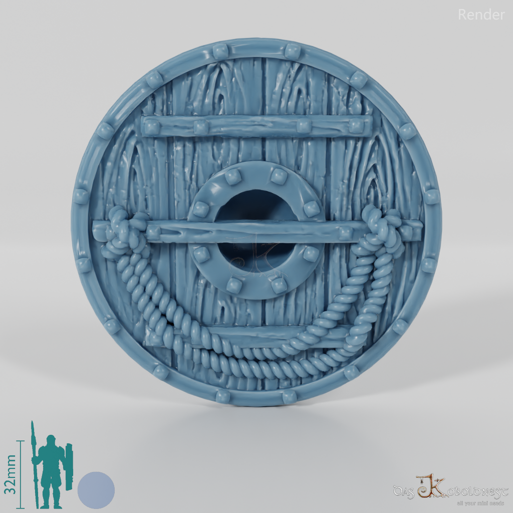 Round shield with tree knot pattern – Koboldnest