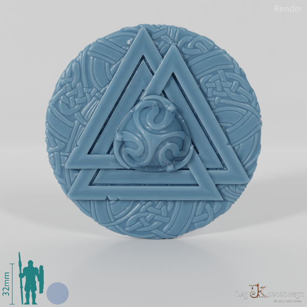 Round shield with Wotan's knot