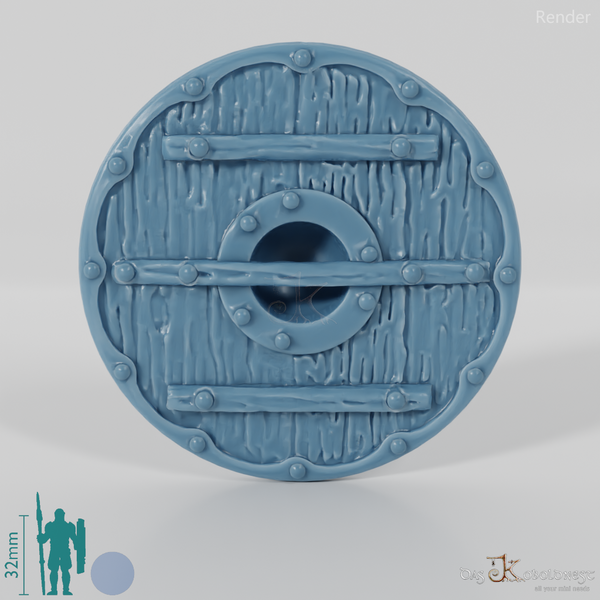 Round shield with decorations