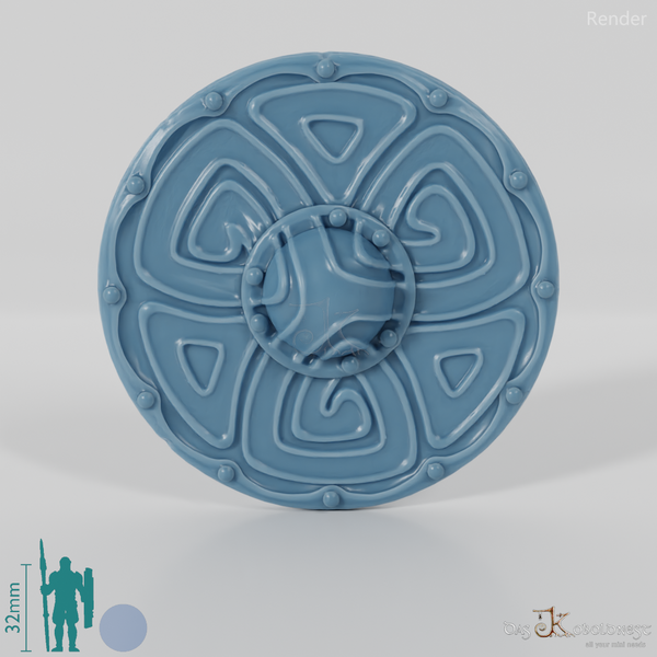 Round shield with decorations