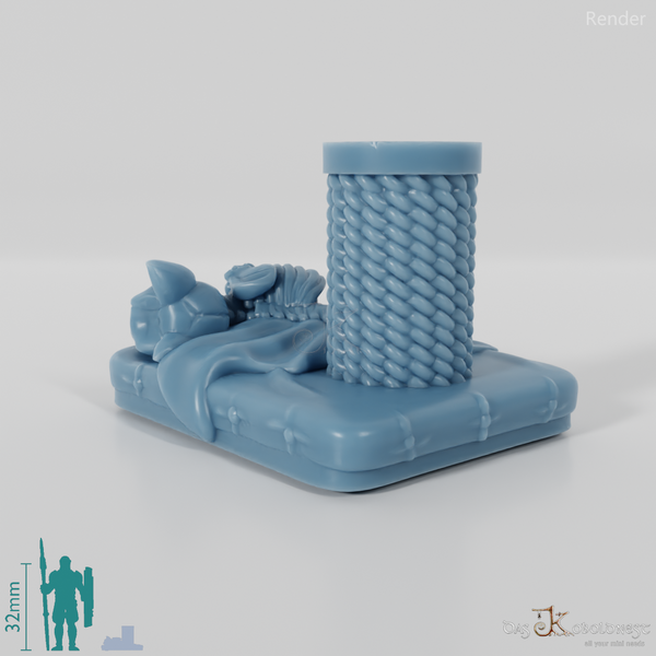 Skeleton cat with scratching post 02