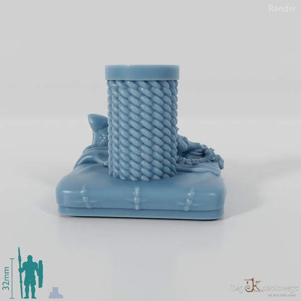 Skeleton cat with scratching post 02