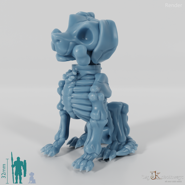 Sitting skeleton dog