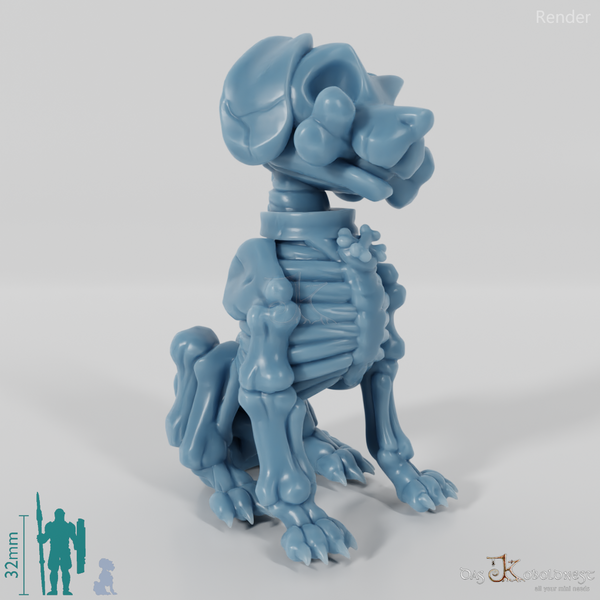 Sitting skeleton dog