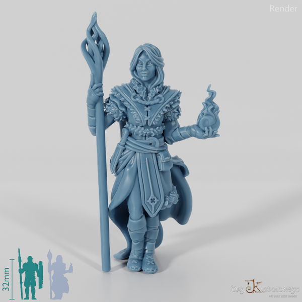 Elena, Schülerin des Nordens mit Feuerzauber (Pose 1)