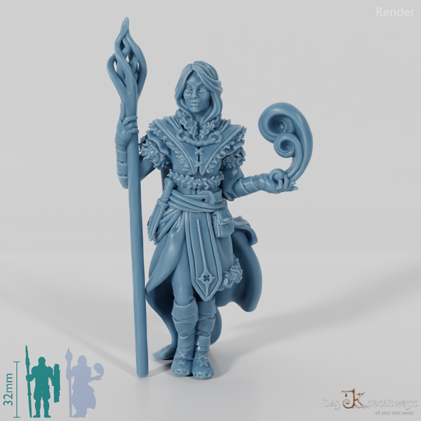 Elena, Schülerin des Nordens mit Windzauber (Pose 1)