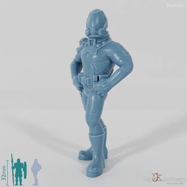 Soldier in space suit