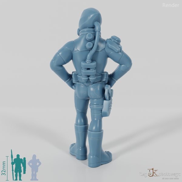 Soldier in space suit