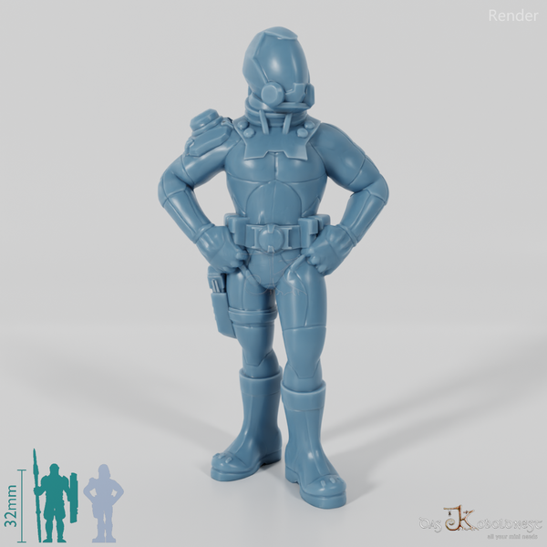 Soldier in space suit