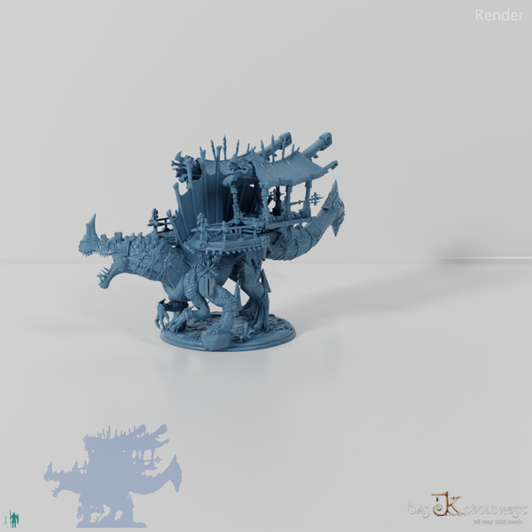 Monstrous Spinodon with siege platform