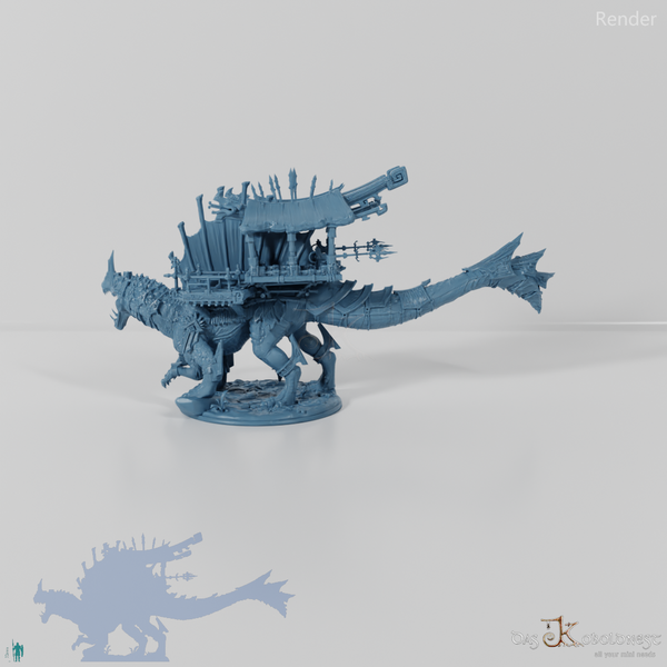 Monstrous Spinodon with siege platform