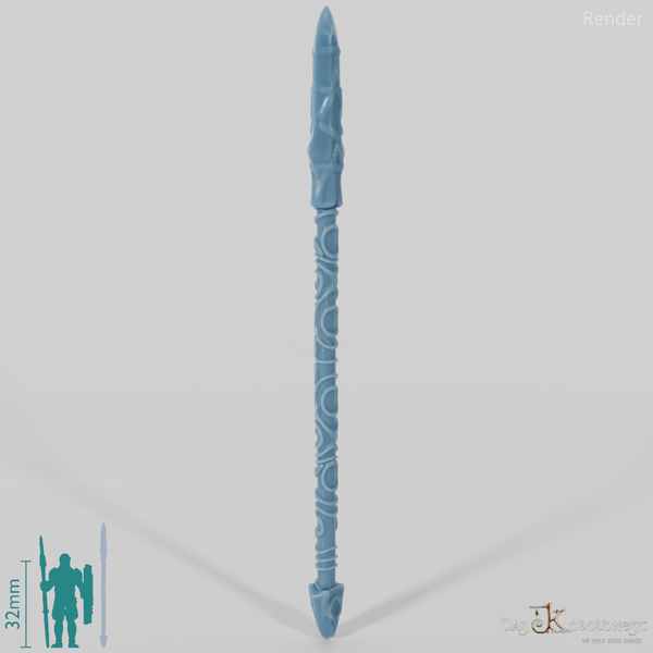 Spear with decorated pole