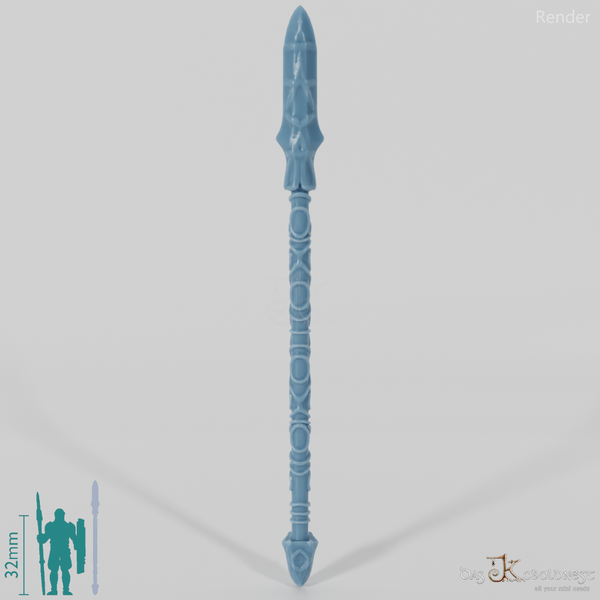 Spear with decorated pole