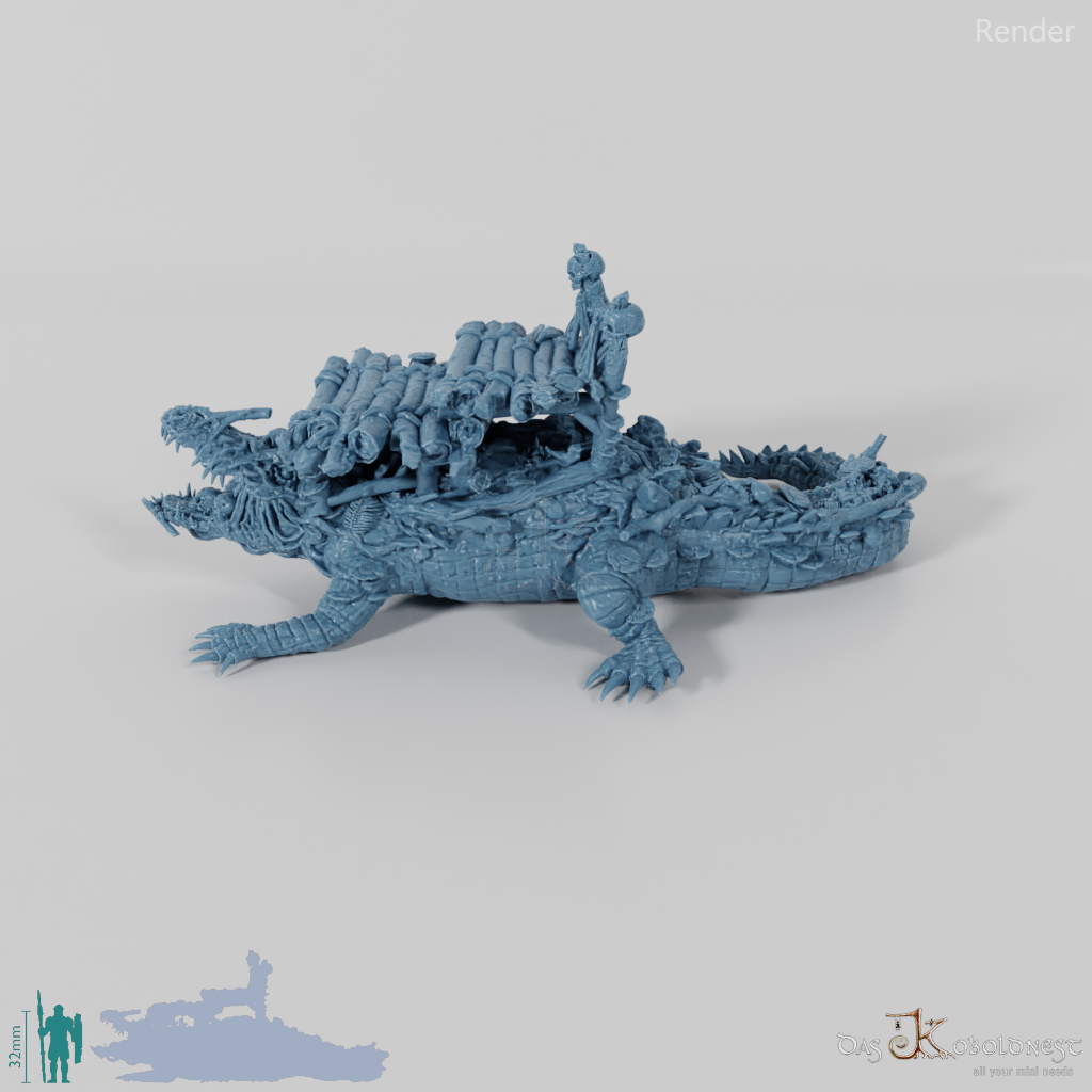 Crocodile - Ancient swamp crocodile with transport platform