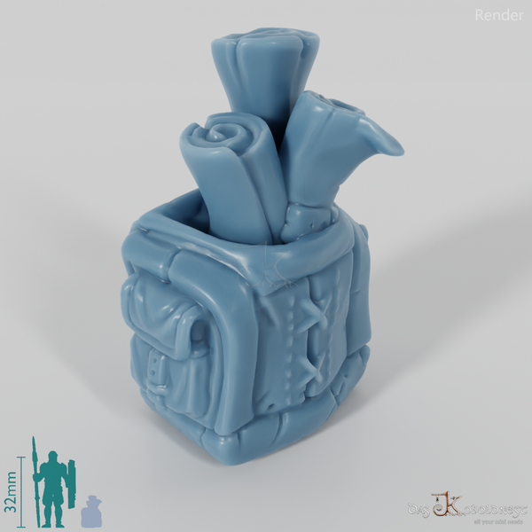 Leather bag with scrolls