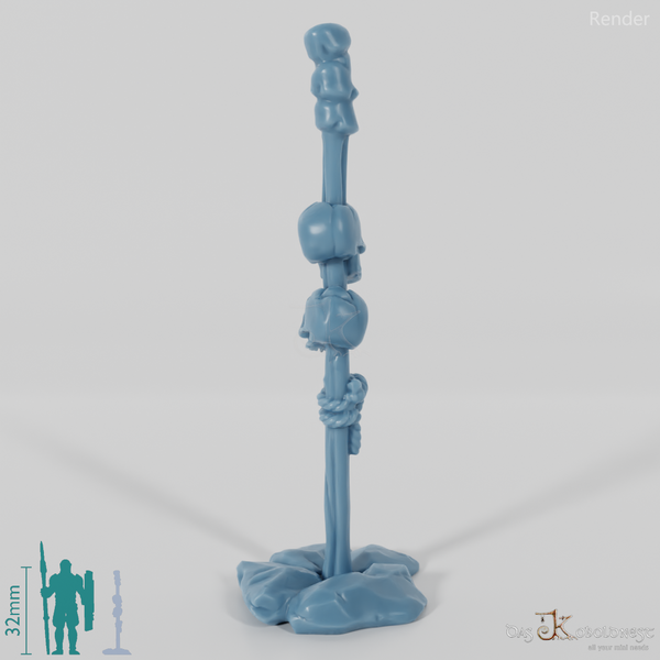 Fackel - Erloschene Standfackel mit Schädeln 01