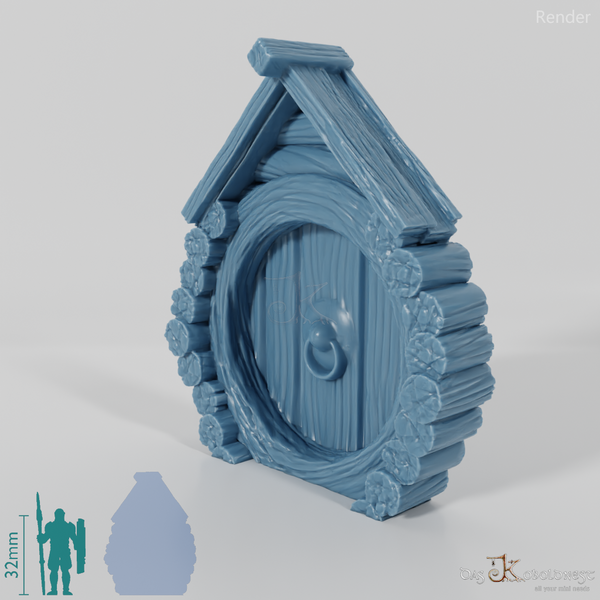 Halblinghöhlenfassade - Wikinger Seitentür