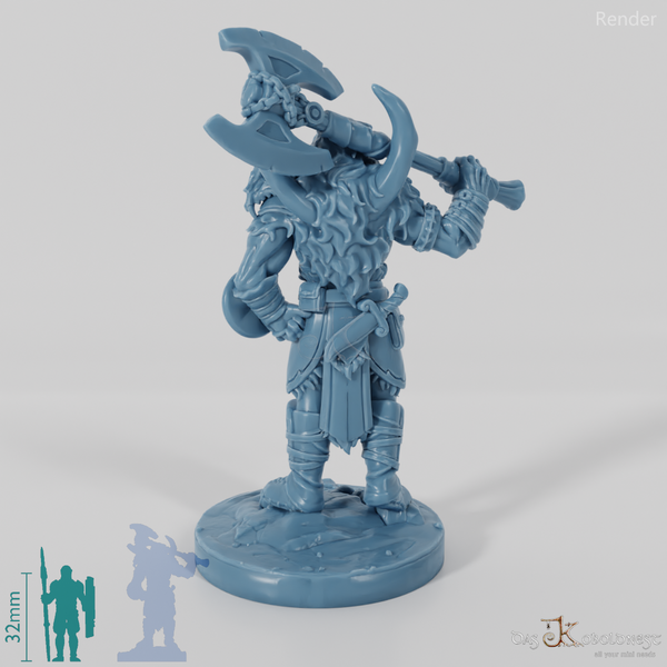 Vaultamir, Stoischer Barbar mit Axt (Pose 1)