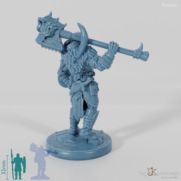 Vaultamir, Stoischer Barbar mit Hammer (Pose 1)