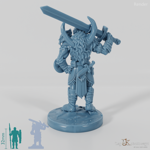Vaultamir, Stoischer Barbar mit Schwert (Pose 1)