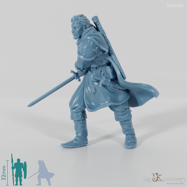 Tapferer Krieger mit Zweihandschwert