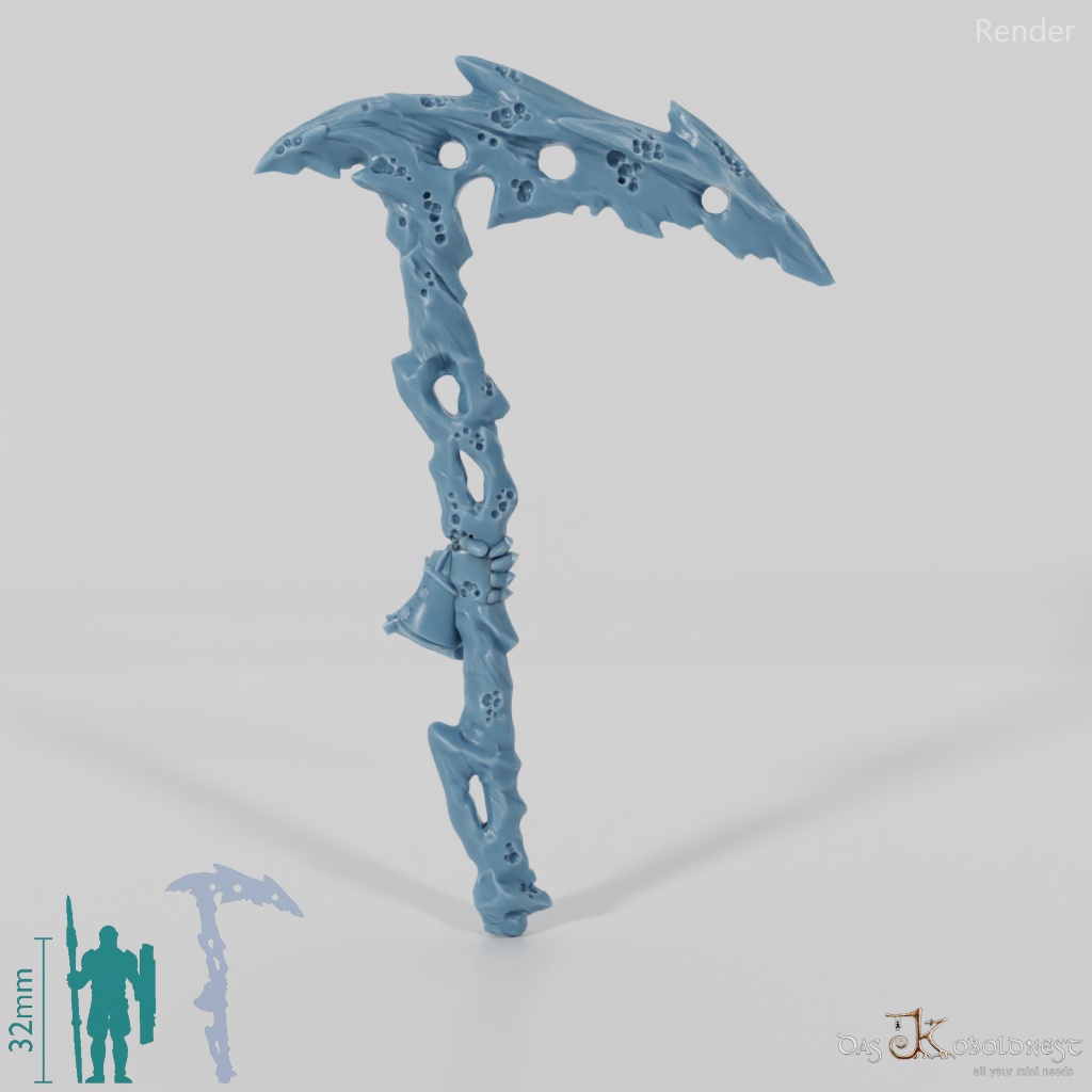 Vile Hero - Weapon - Scythe, Obsidian (angled hand)