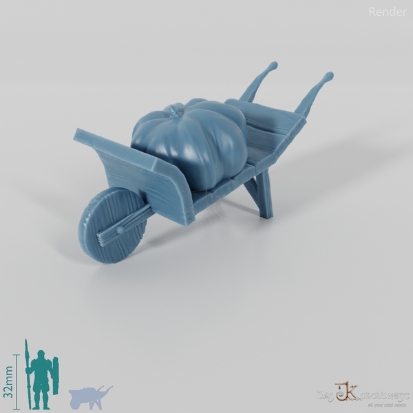 Wheelbarrow - Halfling wheelbarrow with pumpkin