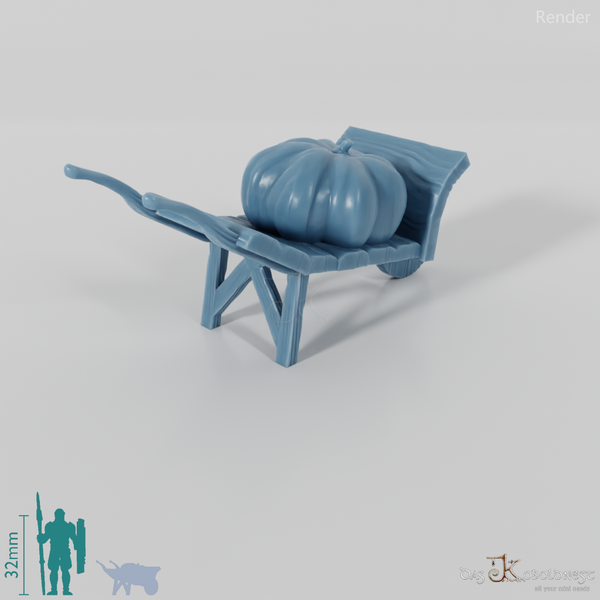 Wheelbarrow - Halfling wheelbarrow with pumpkin
