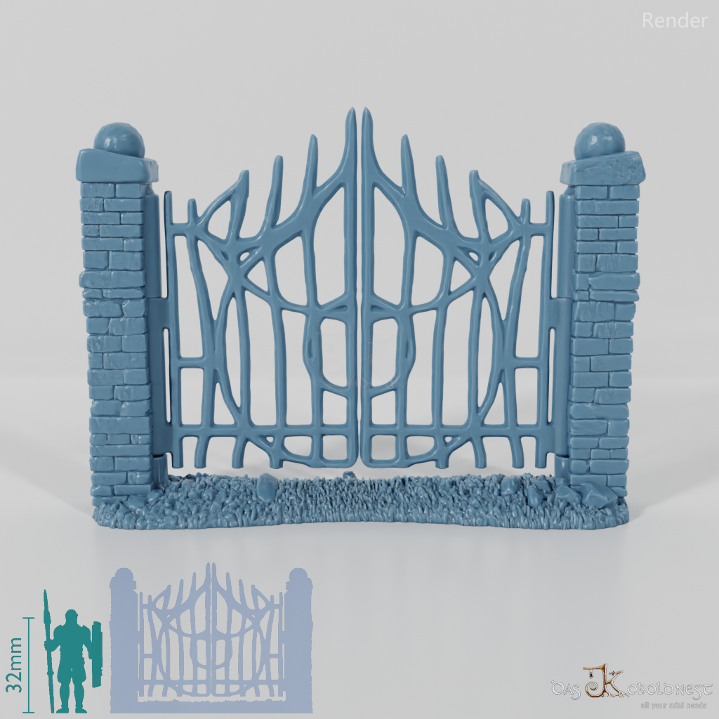 Fence - Iron cemetery fence gate A