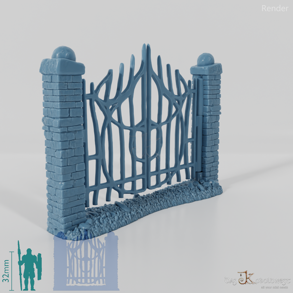 Fence - Iron cemetery fence gate A