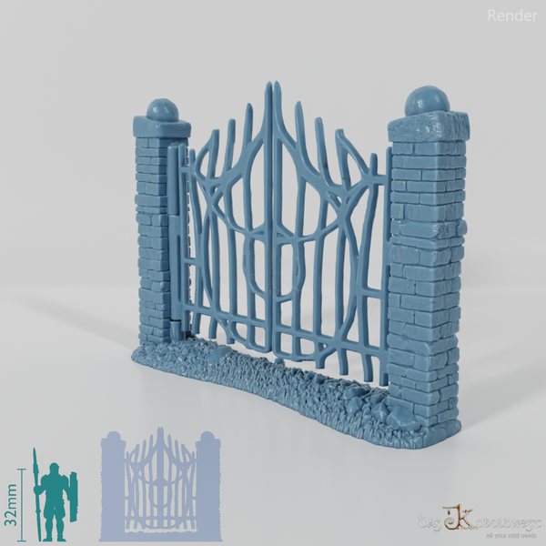 Fence - Iron cemetery fence gate A