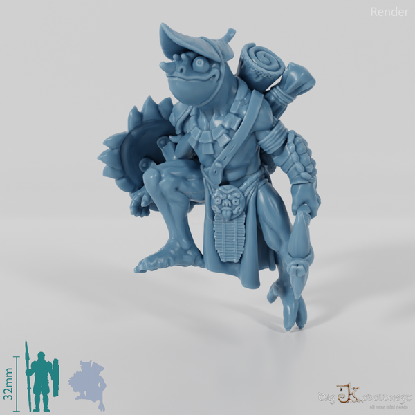 Xuchatla, Lizardfolk Rogue with Ax (Pose 2)