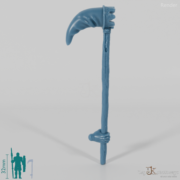 Halfling fruit picker, gripped below with hand